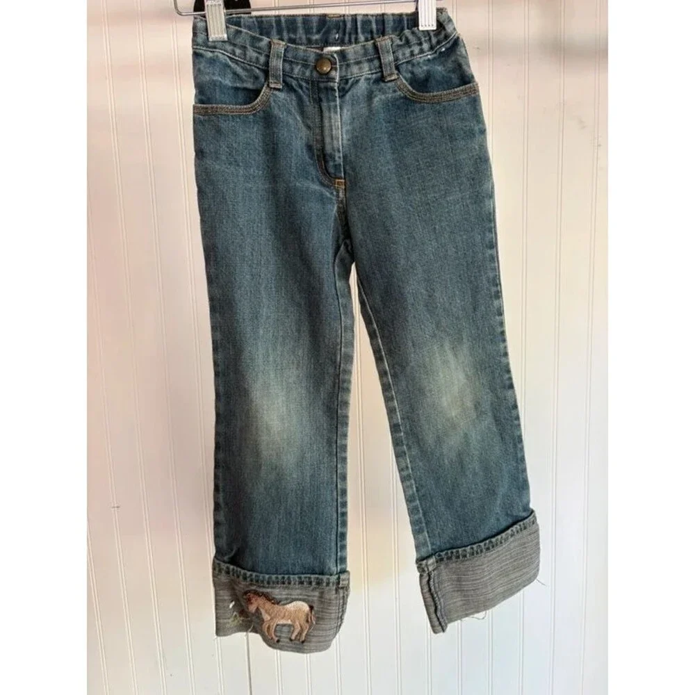 VINTAGE Y2K Gymboree 5 kids horse print cuffed denim pants